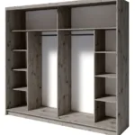 230 Cm Breiter Kleiderschrank Mit 2 Türen | 10 Fächer | Farbe: Eiche Within Kleiderschrank 230 Cm Breit