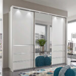 250Cm Kleiderschrank In Weiß Glas & Spiegel - Kitts for Weißer  Keiderschrank  Mt  Siegel
