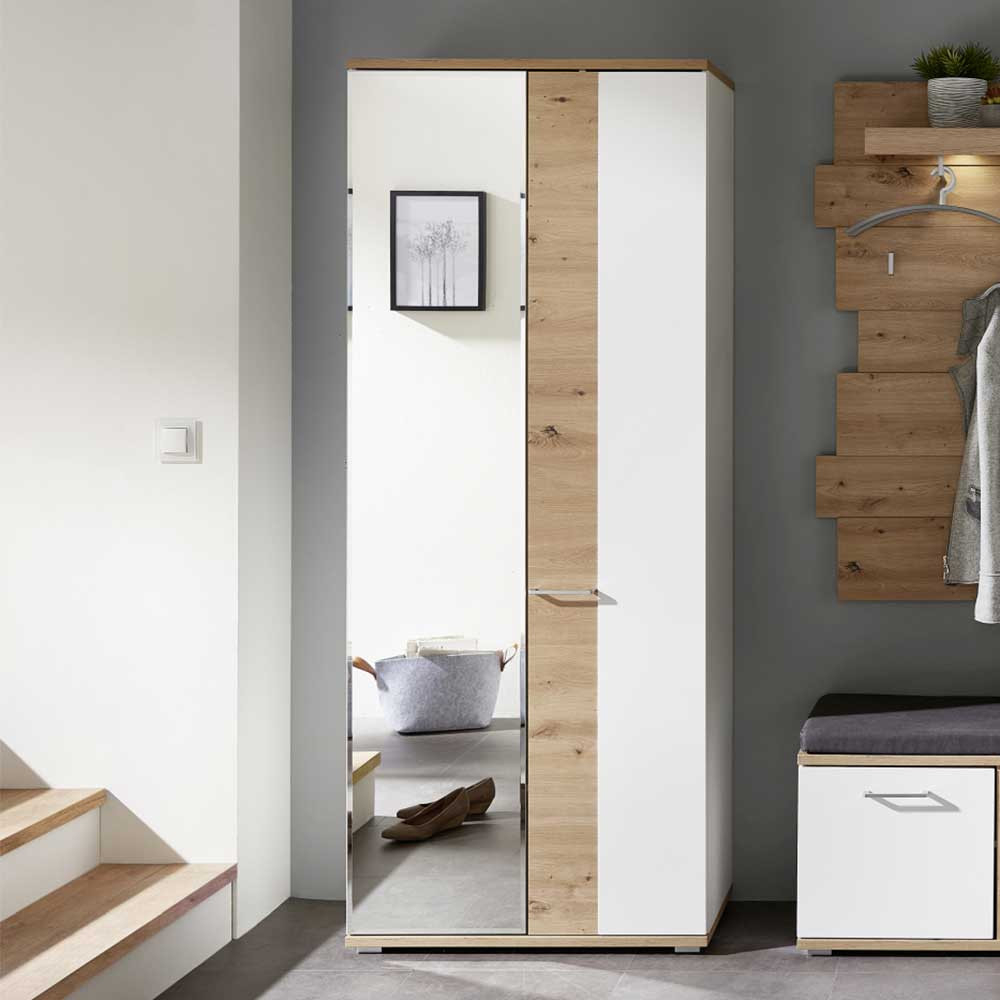80X200X38 Cm Garderobenschrank Mit Zwei Türen - Symbrosia with Kleiderschrank 80 Cm Breit