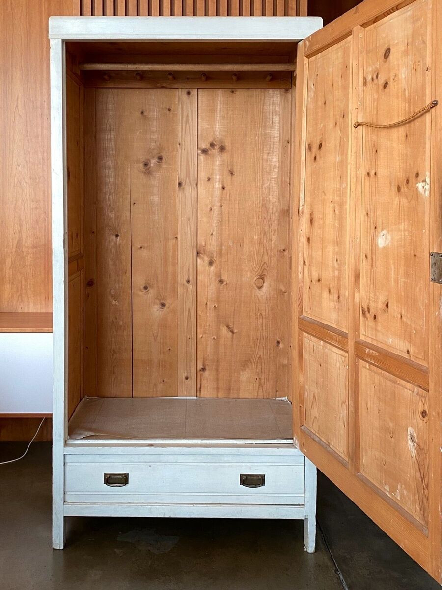 Alter Kleiderschrank, 190 X 95Cm, Vollholz, Vintage Ca. 1900 regarding Ebay Kleiderschrank Gebraucht