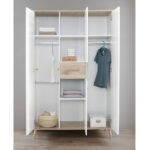 Babyzimmer Kleiderschrank 125Cm Skandinavisches Design Weiß Mit Eiche  Felin 43 Regarding Kleiderschrank Skandinavisch