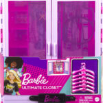 Barbie Kleiderschrank Mit Tragegriff (Lila/Rosa) Ausklappbar Mit Zubehör Inside Barbie Kleiderschrank