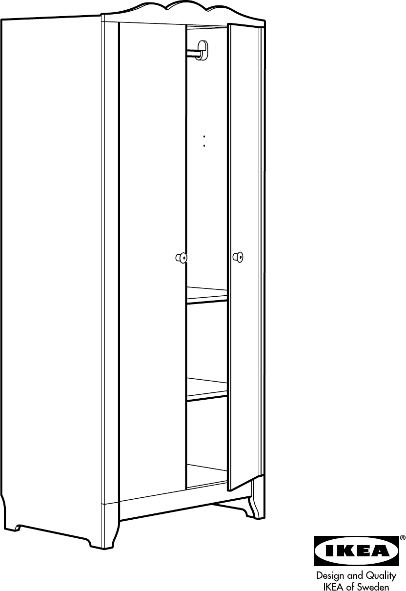 Bedienungsanleitung Ikea Hensvik Garderobekast 75X174 Cm (Seite 1 for Ikea Hensvik Kleiderschrank