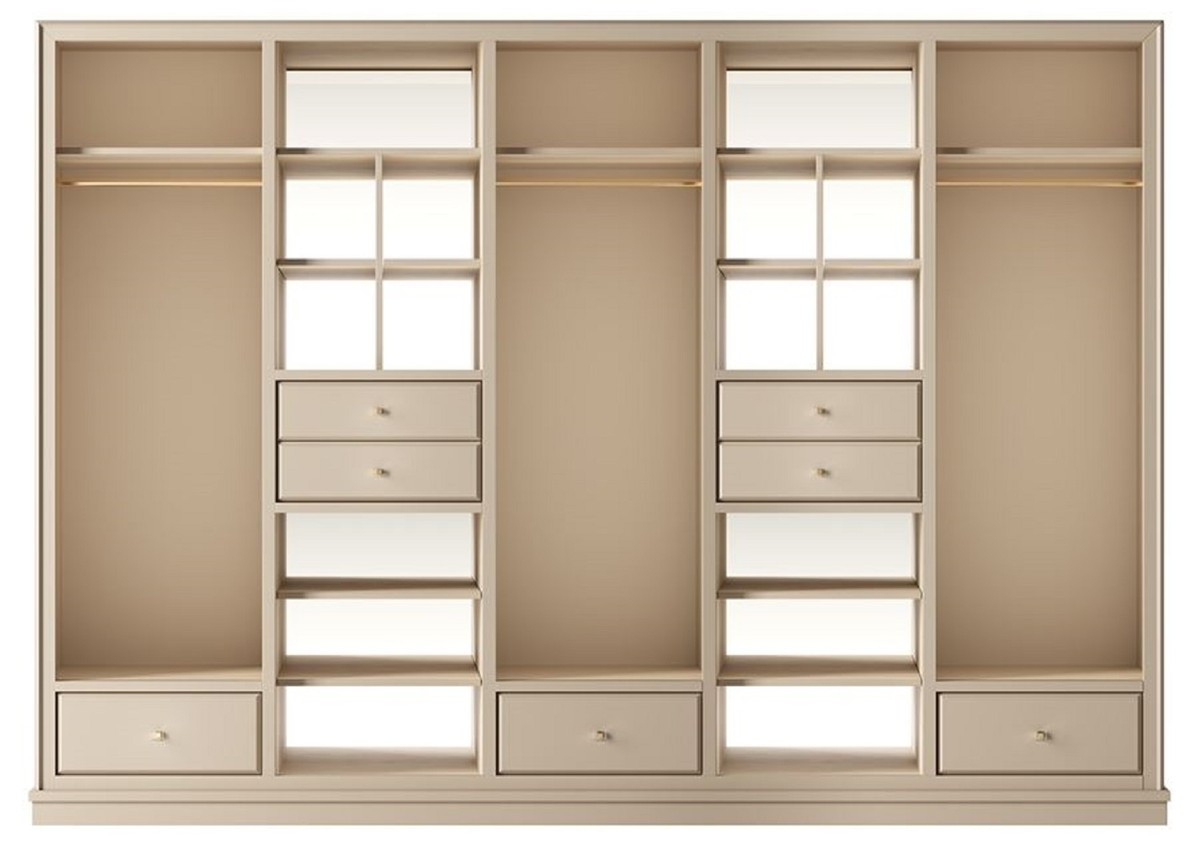 Casa Padrino Luxus Kleiderschrank Beige 326 X 60 X H. 230 Cm - Offener  Schlafzimmer Schrank - Schlafzimmer Möbel - Hotel Möbel - Luxus Möbel -  Luxus within Kleiderschrank 230 Cm Breit