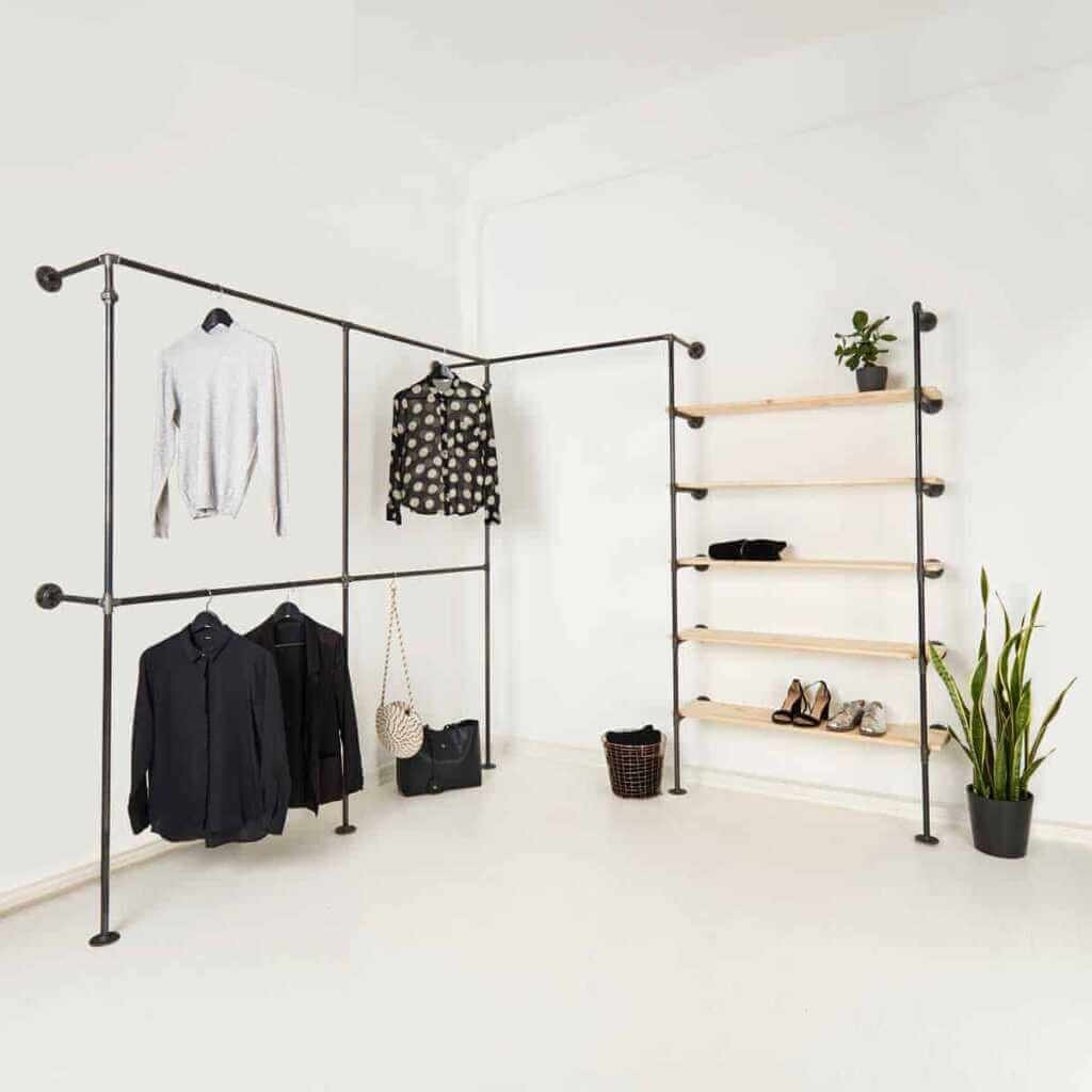 Diy: Offener Kleiderschrank Aus Rohren Selber Bauen | Various Magazin pertaining to Kleiderschrank Rohre