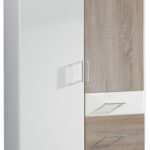 Drehtürenschrank Click Weiß/Eiche Sägerau Nachbildung Ca. 91 X 199 Pertaining To Möbel Boss Kleiderschrank
