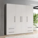 Drehtürenschrank Mokkaris 4-Türig Weiß inside Kleiderschrank 4 Türig