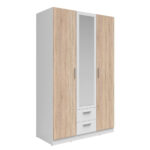 Drehtürenschrank – Sonoma Eiche Weiß Matt – 3 Türen – 120 Cm Intended For Kleiderschrank Ebay Kleinanzeigen