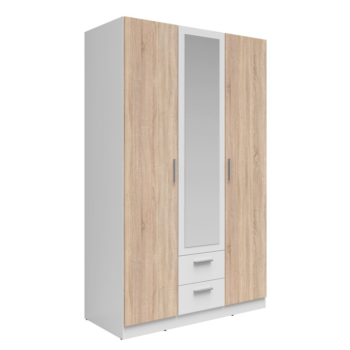 Drehtürenschrank - Sonoma Eiche-Weiß Matt - 3 Türen - 120 Cm intended for Kleiderschrank Ebay Kleinanzeigen