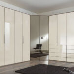 Eck Kleiderschrank Tiko Eiche Dekor Mit Schubladen, Spiegel Und Throughout Kleiderschrank L Form