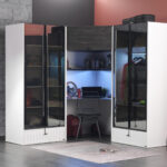 Eck Schreibtisch Kleiderschrank Set Lajivert Cool 4 Türig Mit  Rauchglastüren | Moebel Lux.de For Coole Kleiderschränke