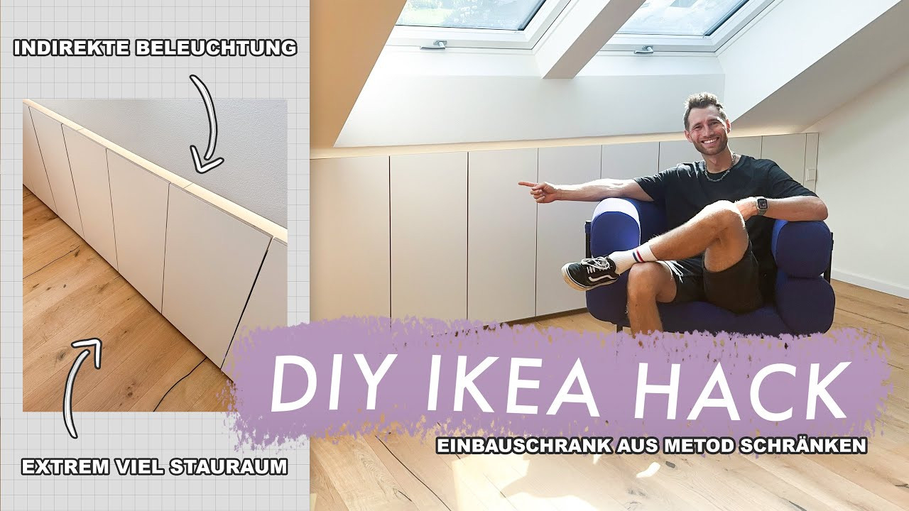Einbauschrank Mit Indirekter Beleuchtung Selber Bauen - Diy Ikea Schrank  Hack Mit Mega Ergebnis in Kleiderschrank Dachschräge Selber Bauen