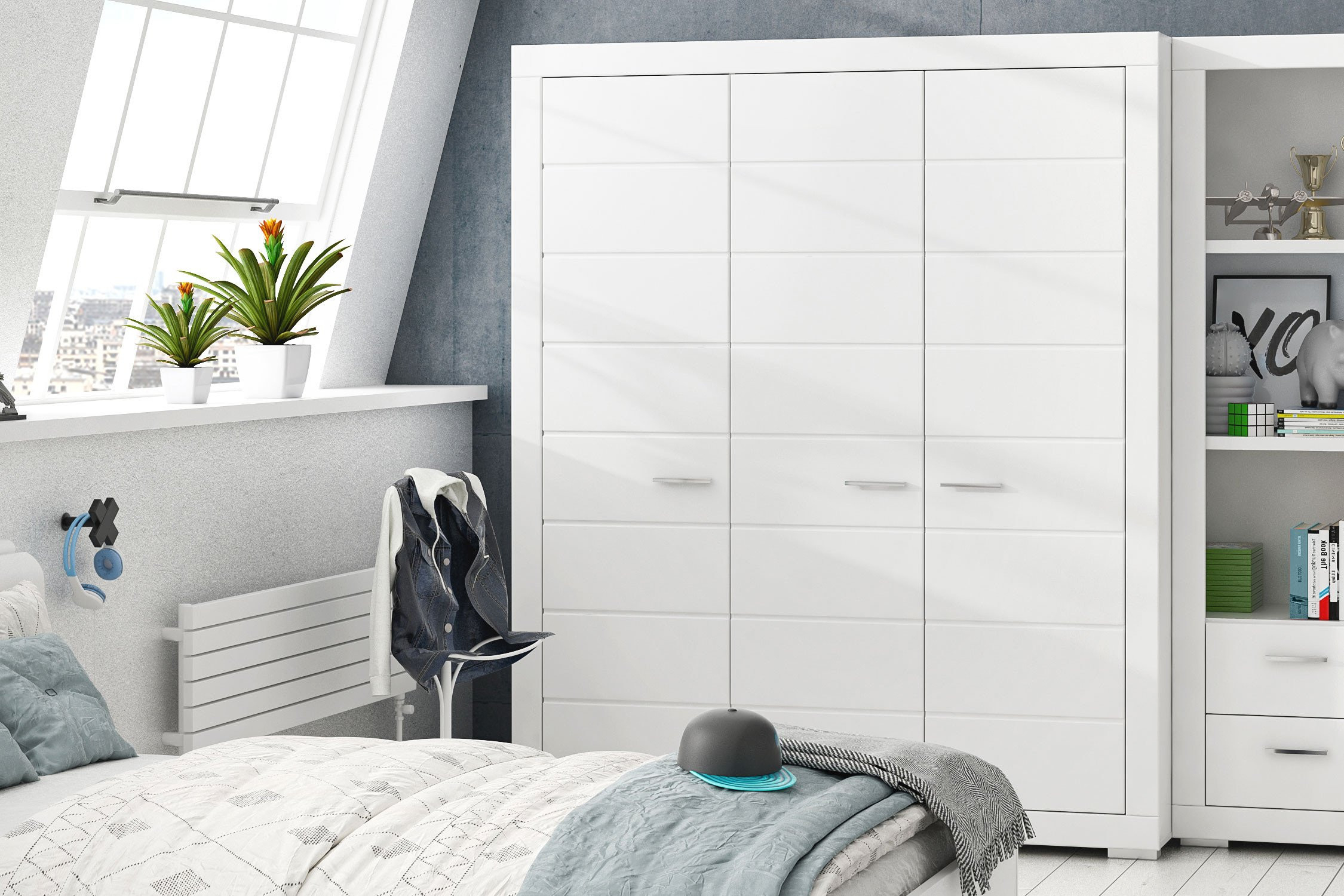 Forte Snow Schrank Für Jugendzimmer - 3-Türig | Möbel Letz - Ihr in Jugendzimmer Kleiderschrank