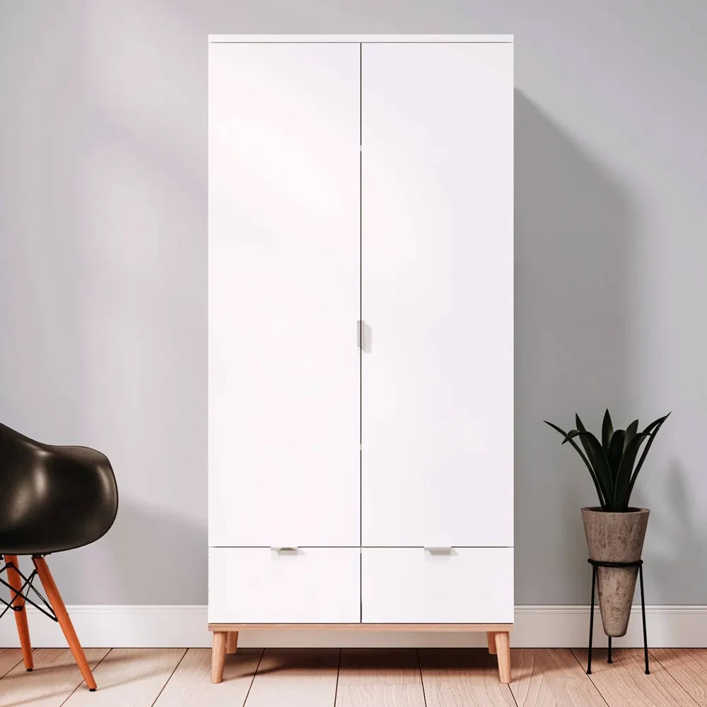 Garderobenschrank 90 Cm Breite - Schrank Mit Schubladen Und Zwei Türen –  Farbe: Weiß - Einrichtungszeit For Kleiderschrank 90 Cm Breit