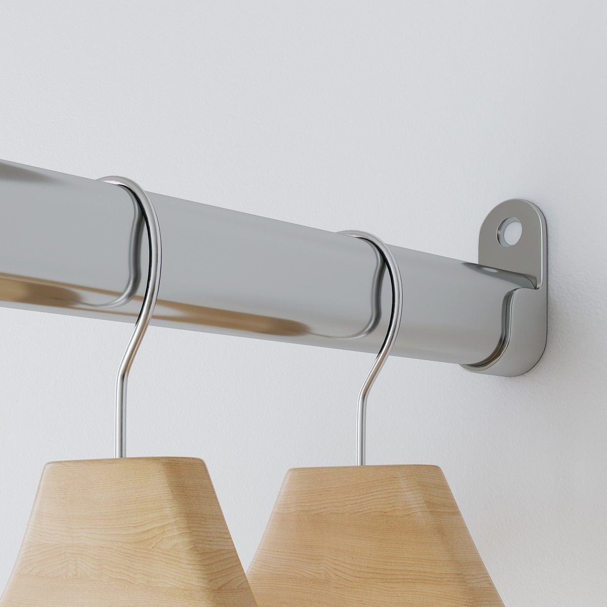 Garderobenstange Kleiderschrankstange Verchromt 30X15Mm Ovalstange  Kleiderstangenhalter in Stange Für Kleiderschrank