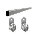 Garderobenstange Kleiderschrankstange Verchromt 30X15Mm Ovalstange  Kleiderstangenhalter Pertaining To Stange Für Kleiderschrank