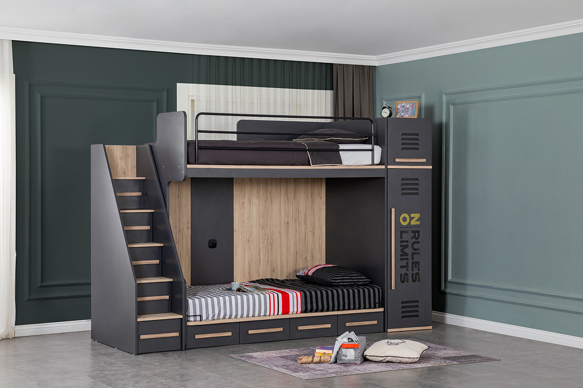 Hochbett Stone Mit Kleiderschrank 1 Türig-Hb-St1 with Hochbett Kleiderschrank