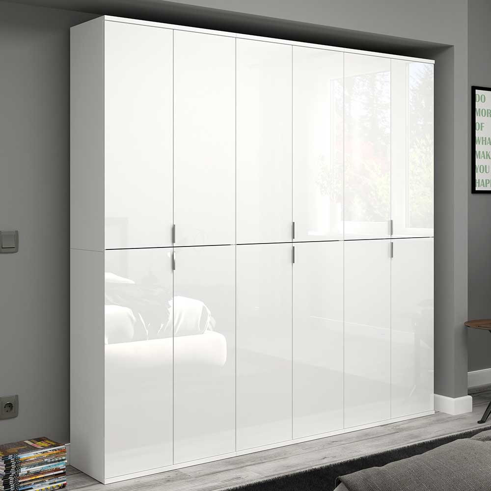 Hochglanz Kleiderschrank Set Kompakt - Ejulia (Dreiteilig) intended for Kleiderschrank Weiß  Hchglanz