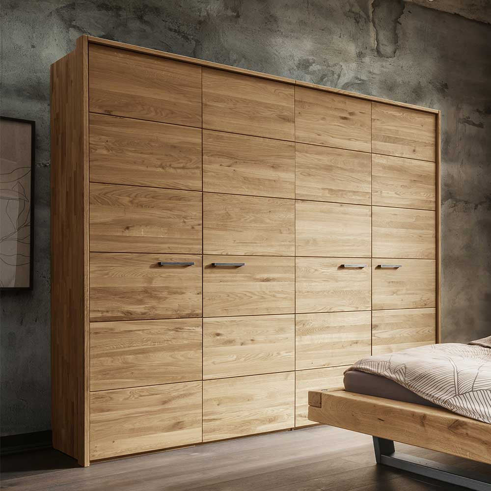 Holz Kleiderschrank Mit Passepartout Rahmen - Cancun in Vollholz Kleiderschrank