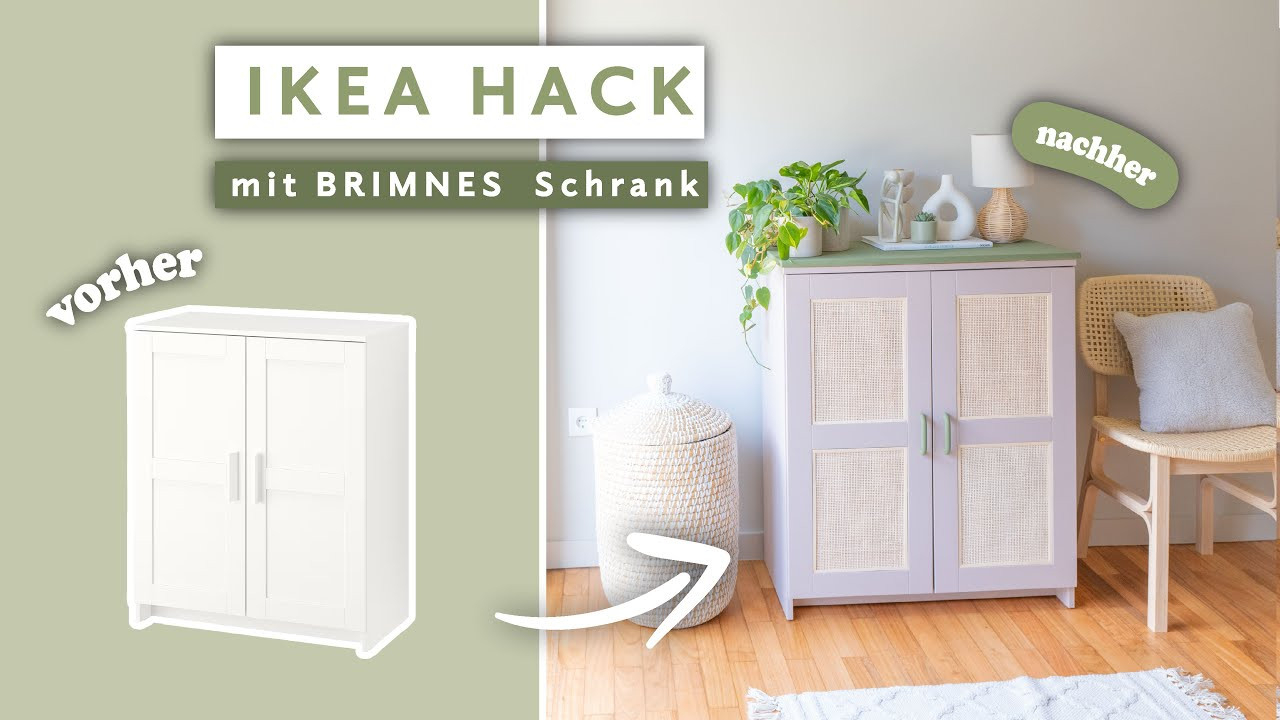 Ikea Hack Brimnes Schrank Makeover Mit Geflecht pertaining to Kleiderschrank Brimnes