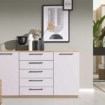 Interliving Kleiderschrank Serie 1207 – Kombikommode 670065 Satingrau &amp;  Wildeiche – Zwei Türen, Fünf Schubladen, Breite Ca. 151 Cm pertaining to Kleiderschrank Kommode