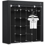 Kesser® Kleiderschrank Stoffschrank Stabil Mit Kleiderstange & Ablagen,  Inkl. 5X Kleiderbügel, Stoff Faltschrank Für Schlafzimmer, Ankleidezimmer Intended For Kleiderschrank Stecksystem