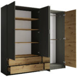 Kleiderschrank 220Cm In Grau Modern - Ragusa-Serie with regard to Kleiderschrank 220 Cm Breit