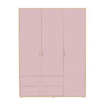 Kleiderschrank 3 Türen 2 Schübe Kiefer/Rosa – 971 € Intended For Kleiderschrank Rosa