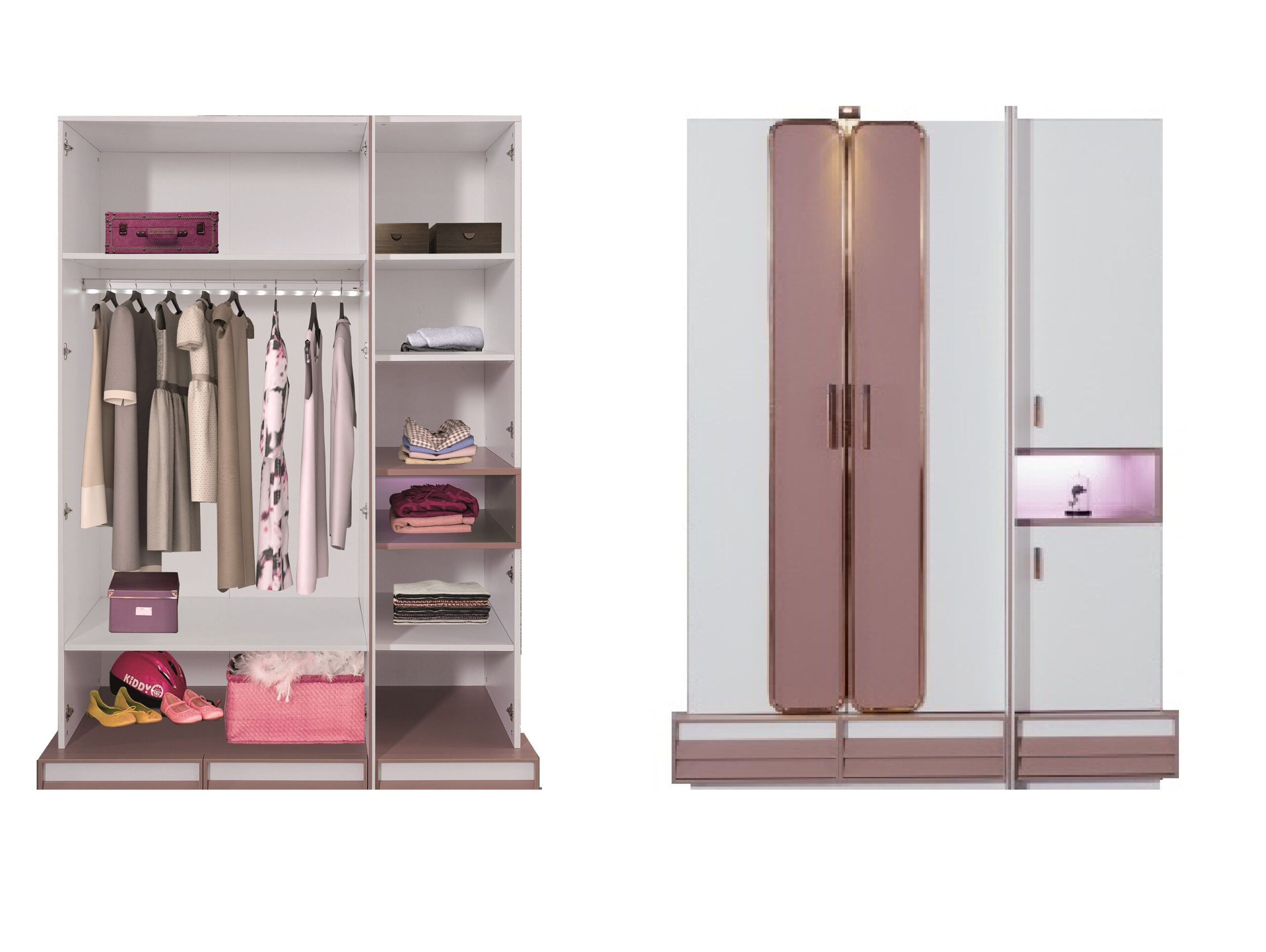 Kleiderschrank 3 Türig Rosee In Weiss-Ros-Kl3 regarding Kleiderschrank Weiß  3 Trig
