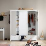 Kleiderschrank – 3 Türig – Weiß Inside Kleiderschrank Weiß  Vntage