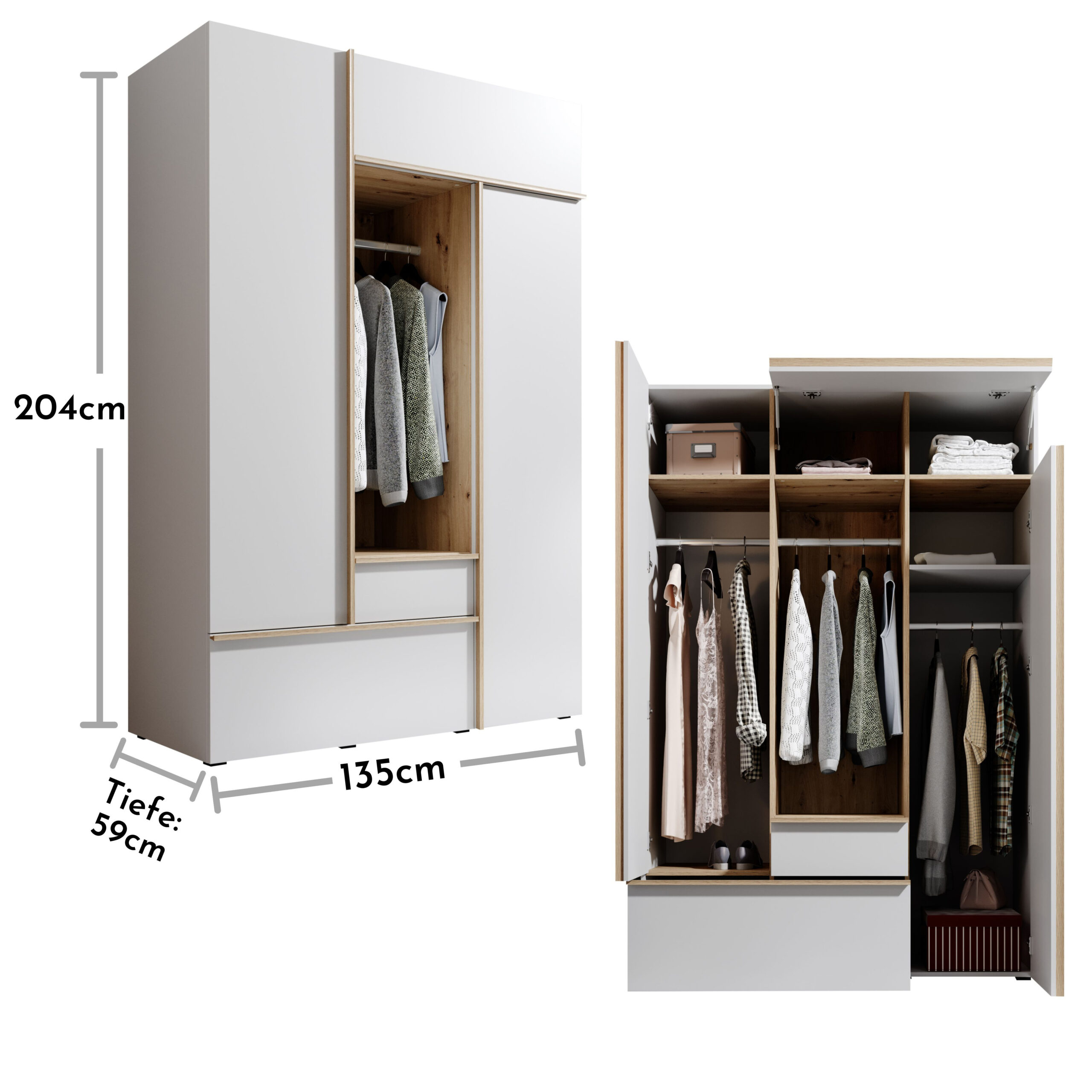 Kleiderschrank Balve throughout Kleiderschrank Tiefe