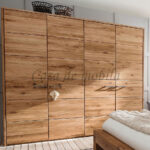 Kleiderschrank Doina 4Türig 245X219X60Cm Wildeiche Massiv Geölt Inside Kleiderschrank Wildeiche