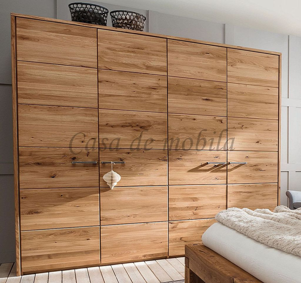 Kleiderschrank Doina 4Türig 245X219X60Cm Wildeiche Massiv Geölt Inside Kleiderschrank Wildeiche