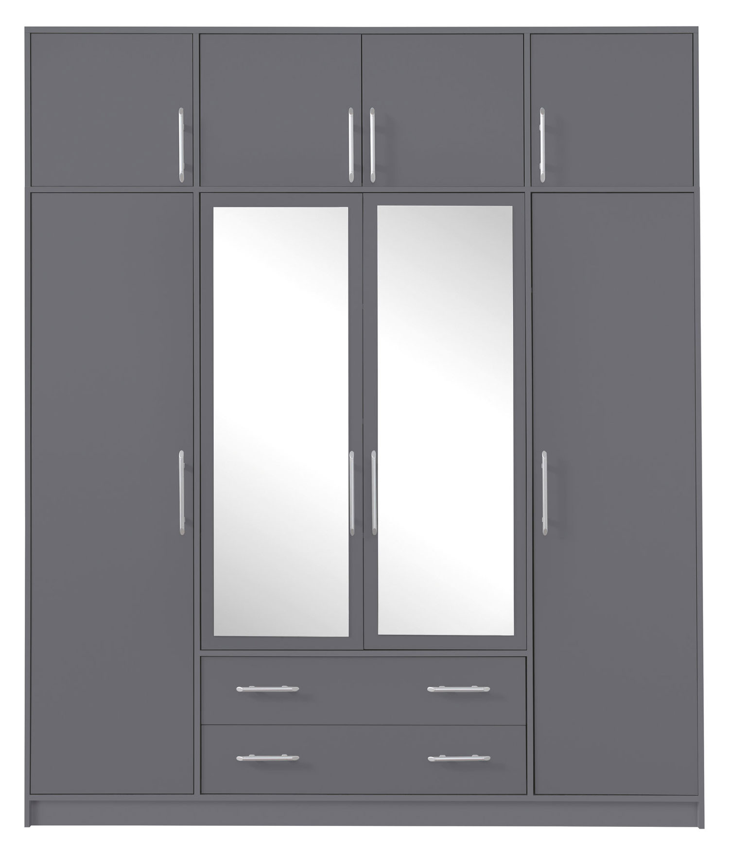 Kleiderschrank Drehtürenschrank Smart 200X56X230Cm Anthrazit Mit Aufsatz regarding Kleiderschrank Mit Aufsatz