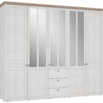 Kleiderschrank Iloppa 5 Türen 3 Schubladen Optik: Schneeeiche, Forte Throughout Forte Kleiderschrank