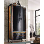 Kleiderschrank Industrial Versandfrei Kaufen | Massivmoebel24 pertaining to Industrial Kleiderschrank