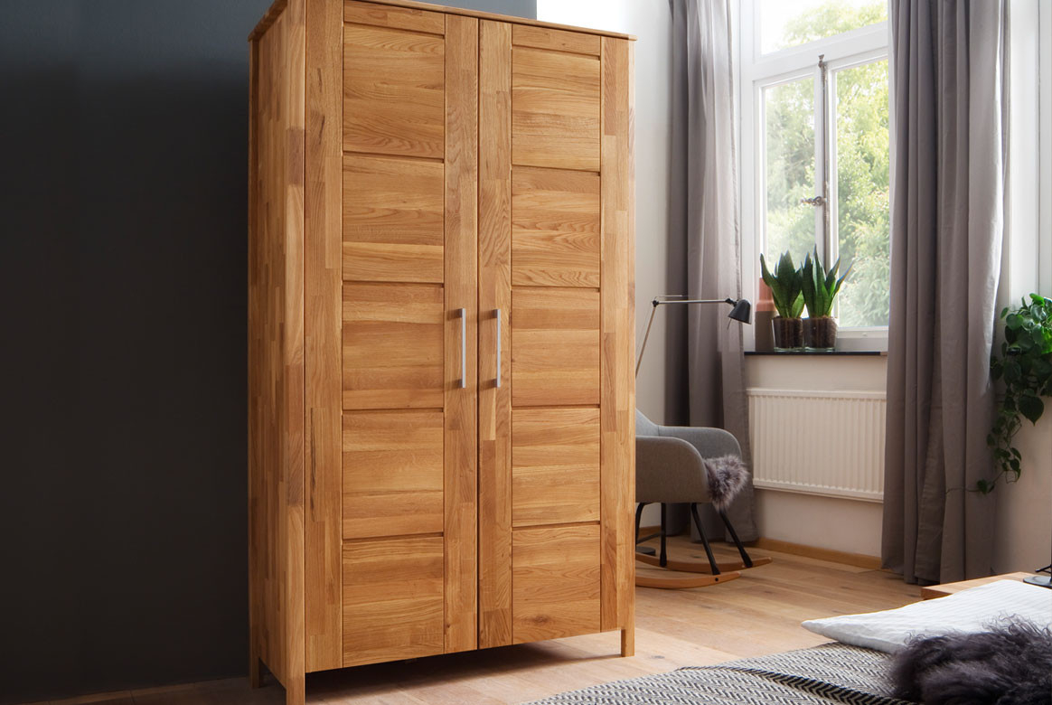 Kleiderschrank Massivholz | Zent | Wildeiche Geölt | T02 intended for Massiv Kleiderschrank