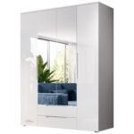 Kleiderschrank Mit Spiegel – Weiß Hochglanz – 160 Cm – Spice In Kleiderschrank 160 Cm Hoch