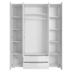 Kleiderschrank Mit Spiegel - Weiß Hochglanz - 160 Cm - Spice intended for Kleiderschrank 160 Cm Hoch