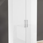 Kleiderschrank "Optima" Schrank 90 Cm Weiß Hochglanz 2 Türig Intended For Kleiderschrank 90 Cm Breit