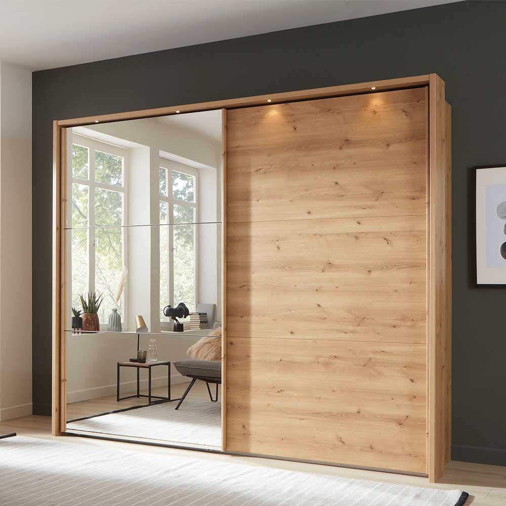 Kleiderschrank Paniola Breite: 250 / Höhe: 217 / Tiefe: 67 throughout Kleiderschrank Mit Spiegeltüren