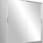 Kleiderschrank Paris Mit Spiegel 160 Cm, Schwebetürenschrank,  Garderobeschrank Schlafzimmer; Wohnzimmerschrank; Korpus Schrank Farbe:  Weiss; Farbe Der Regarding Kleiderschrank Pariso