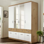Kleiderschrank Spiegel - 181 Cm - Artisan Eiche - Weiß - Rauch -  Bremen-Extra with regard to Kleiderschrank Rauch