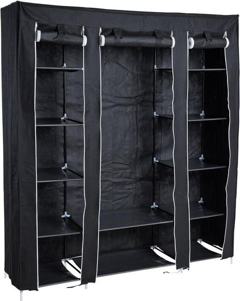 Kleiderschrank Stoffkleiderschrank Kleiderregal Faltschrank Stoffschrank  Schwarz pertaining to Kleiderschrank Amazon