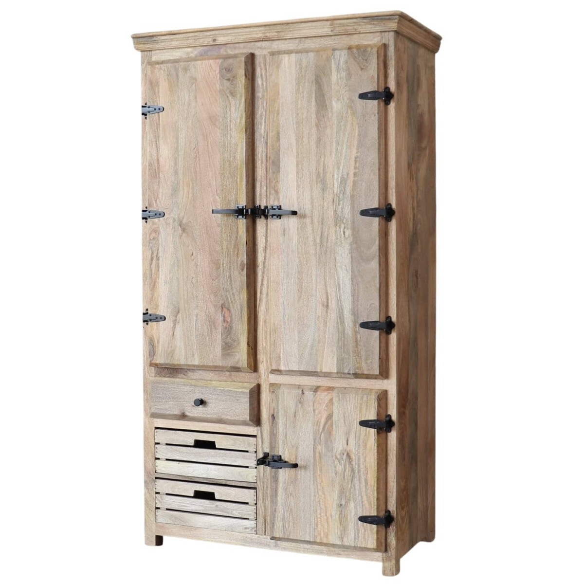 Kleiderschrank Vintage Holz Stone Garderobenschrank | Baario® for Vintage Kleiderschrank