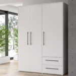 Kleiderschrank Weiß - 144 Cm - 3 Türen - Mokkaris for 3 Türiger Kleiderschrank