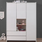 Kleiderschrank Weiß 3 Trg. Sligo 12 Kinderzimmer Jugendzimmer Schrank –  Stellmaß B/H/T: 133/190/55Cm With Regard To Jugendzimmer Kleiderschrank