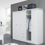 Kleiderschrank Weiß 5 Türig 200 Cm Hoch Landhaus|Homestyle4U in Kleiderschrank Real