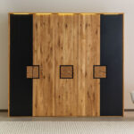 Kleiderschrank Wildeiche Basic 241X60X219 Natur Geölt/Lackiert Kitzbühel  #178 Inside Kleiderschrank Wildeiche