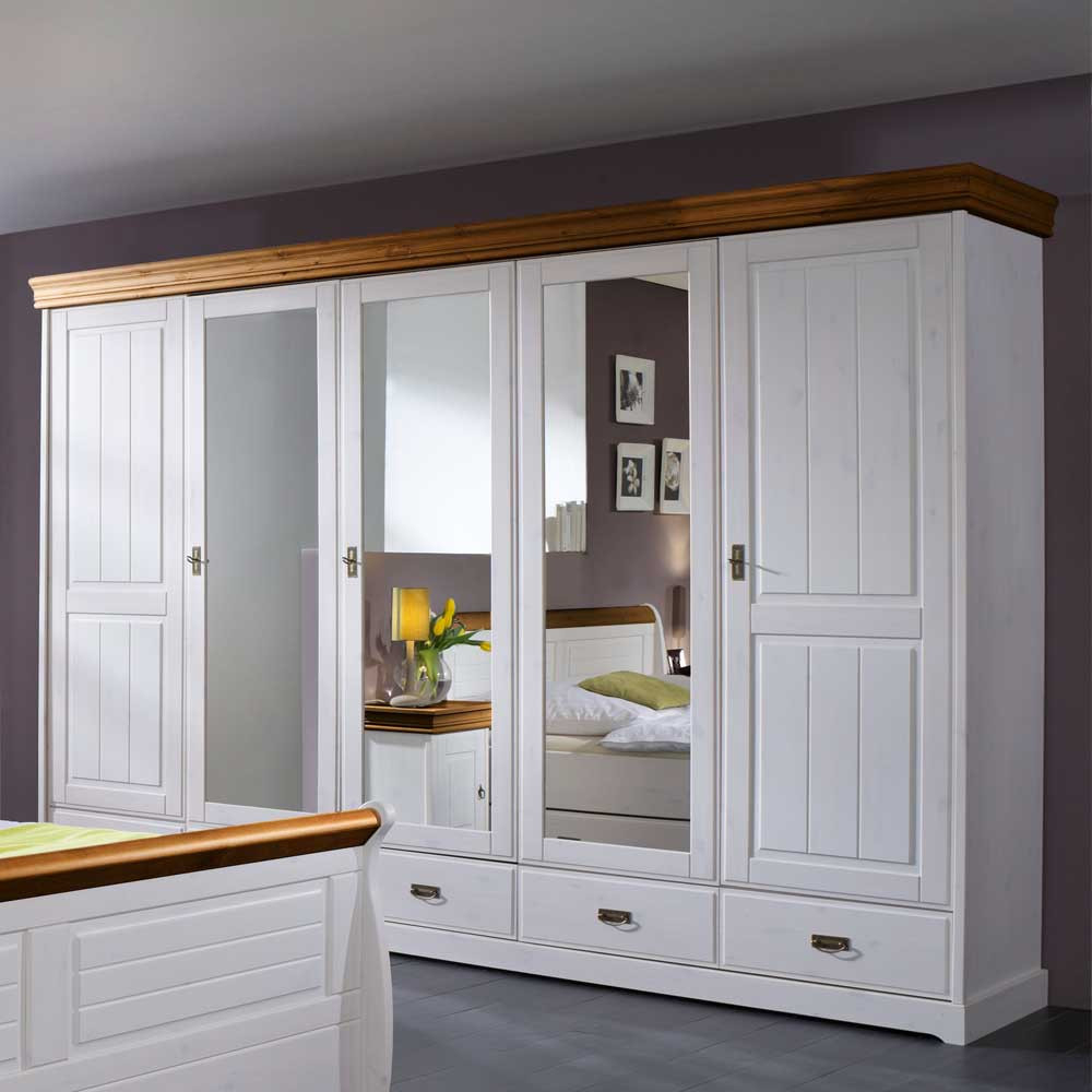 Landhaus Kleiderschrank Sicilianu In Weiß within Kleiderschrank Landhausstil